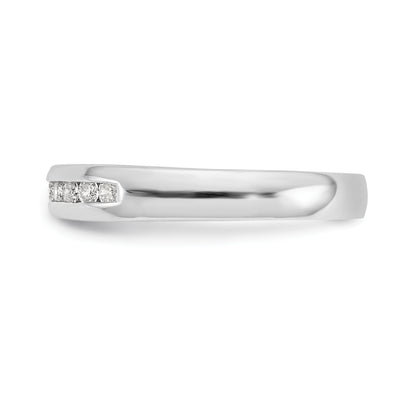 0.25ct. CZ Solid Real 14K White Gold 11-Stone Channel Wedding Band Ring