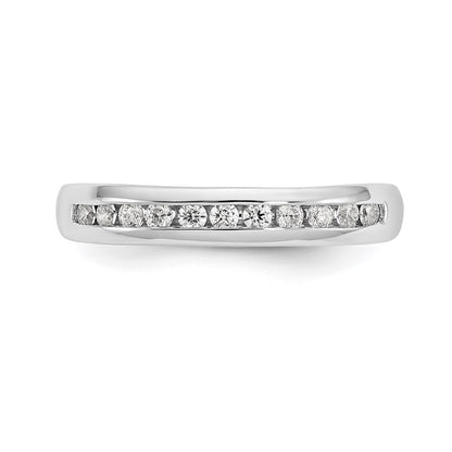 0.25ct. CZ Solid Real 14K White Gold 11-Stone Channel Wedding Band Ring