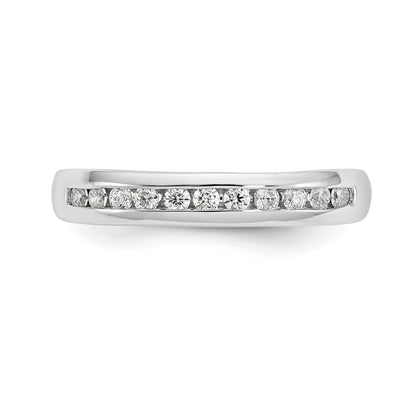 0.25ct. CZ Solid Real 14K White Gold 11-Stone Channel Wedding Band Ring