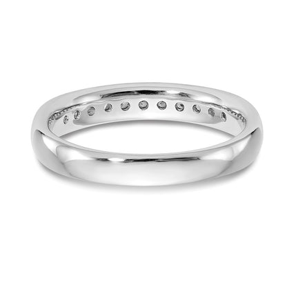 0.25ct. CZ Solid Real 14K White Gold 11-Stone Channel Wedding Band Ring
