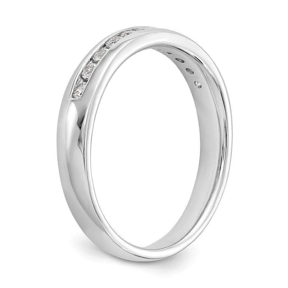0.25ct. CZ Solid Real 14K White Gold 11-Stone Channel Wedding Band Ring