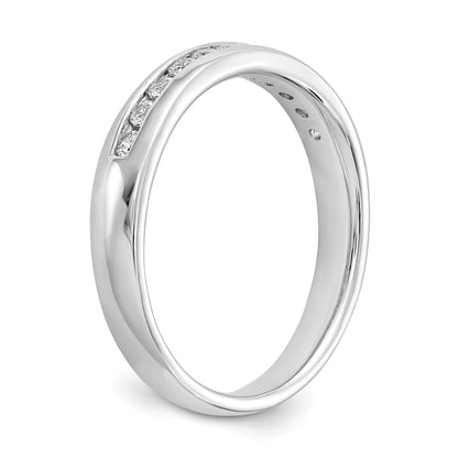 0.25ct. CZ Solid Real 14K White Gold 11-Stone Channel Wedding Band Ring