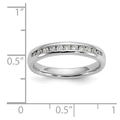 0.25ct. CZ Solid Real 14K White Gold 11-Stone Channel Wedding Band Ring