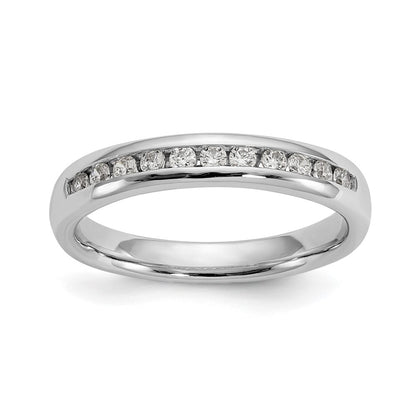 0.25ct. CZ Solid Real 14K White Gold 11-Stone Channel Wedding Band Ring