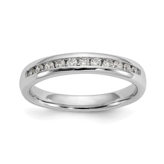 0.25ct. CZ Solid Real 14K White Gold 11-Stone Channel Wedding Band Ring