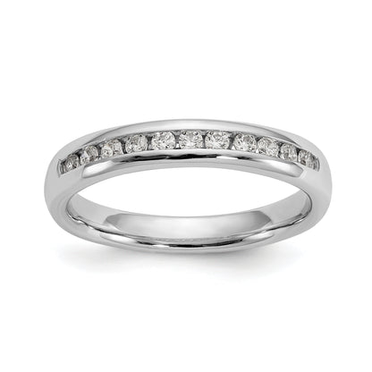 0.25ct. CZ Solid Real 14K White Gold 11-Stone Channel Wedding Band Ring