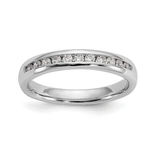 0.25ct. CZ Solid Real 14K White Gold 11-Stone Channel Wedding Band Ring