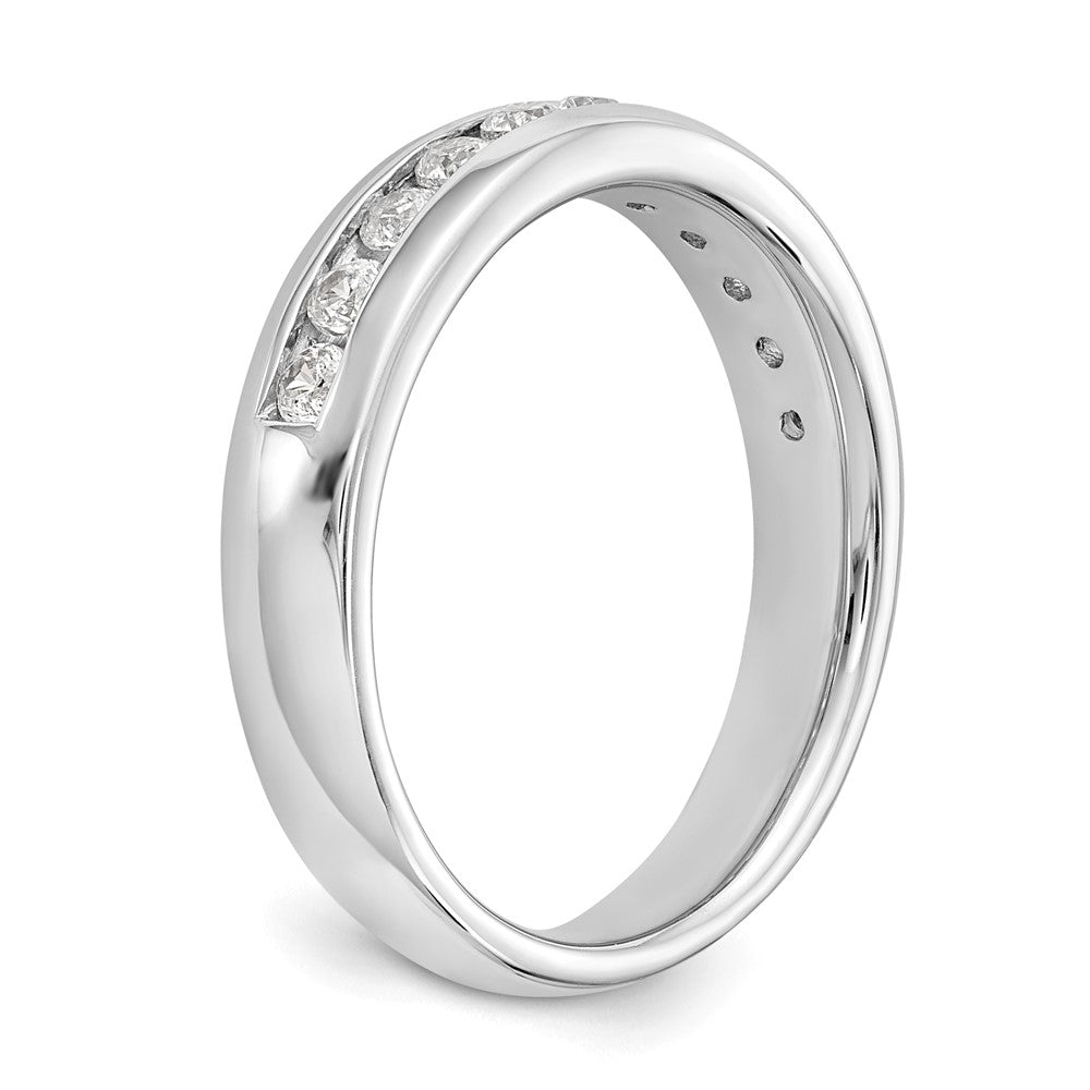 0.43ct. CZ Solid Real 14K White Gold 11-Stone Channel Wedding Band Ring