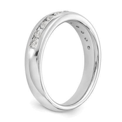 0.43ct. CZ Solid Real 14K White Gold 11-Stone Channel Wedding Band Ring