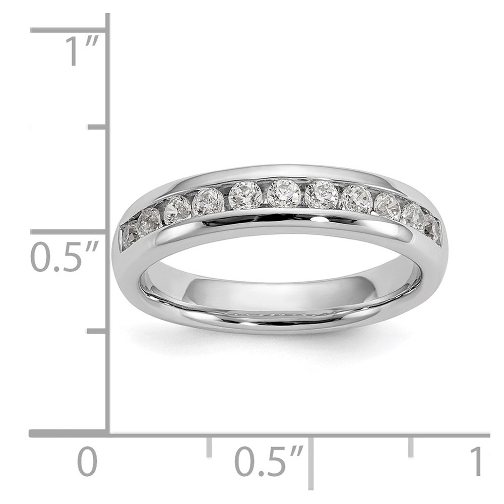 0.43ct. CZ Solid Real 14K White Gold 11-Stone Channel Wedding Band Ring