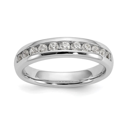 0.43ct. CZ Solid Real 14K White Gold 11-Stone Channel Wedding Band Ring