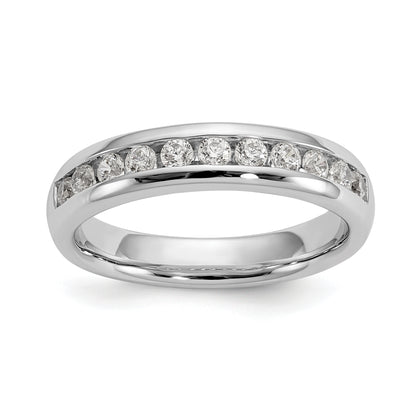 0.43ct. CZ Solid Real 14K White Gold 11-Stone Channel Wedding Band Ring