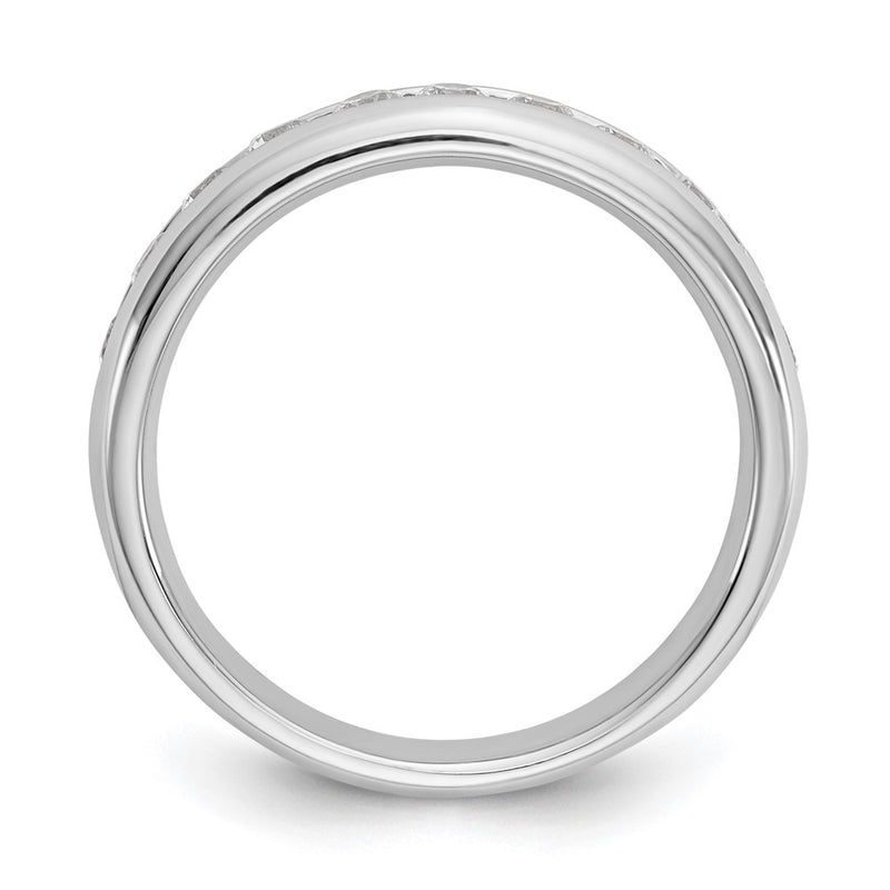 14K White Gold 11-Stone Real Diamond Channel Band