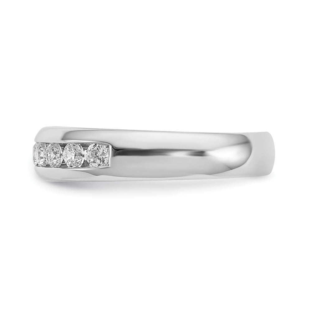 0.55ct. CZ Solid Real 14K White Gold 11-Stone Channel Wedding Band Ring