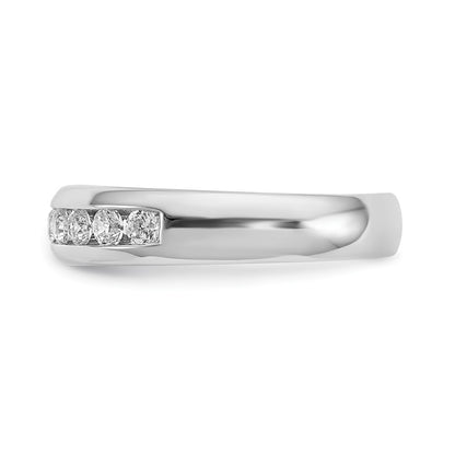 0.55ct. CZ Solid Real 14K White Gold 11-Stone Channel Wedding Band Ring