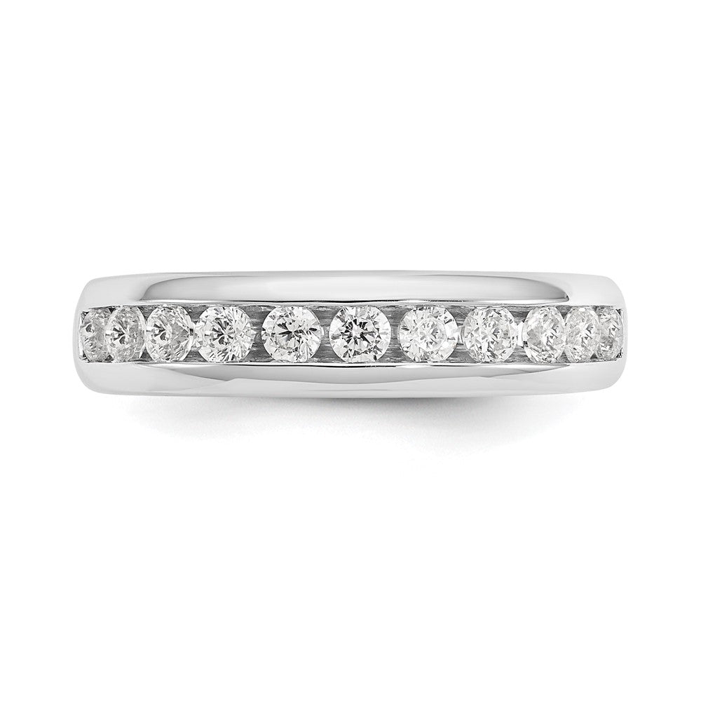 0.55ct. CZ Solid Real 14K White Gold 11-Stone Channel Wedding Band Ring