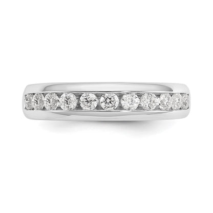0.55ct. CZ Solid Real 14K White Gold 11-Stone Channel Wedding Band Ring