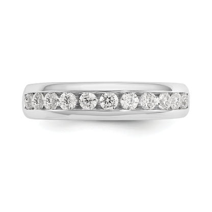 0.55ct. CZ Solid Real 14K White Gold 11-Stone Channel Wedding Band Ring