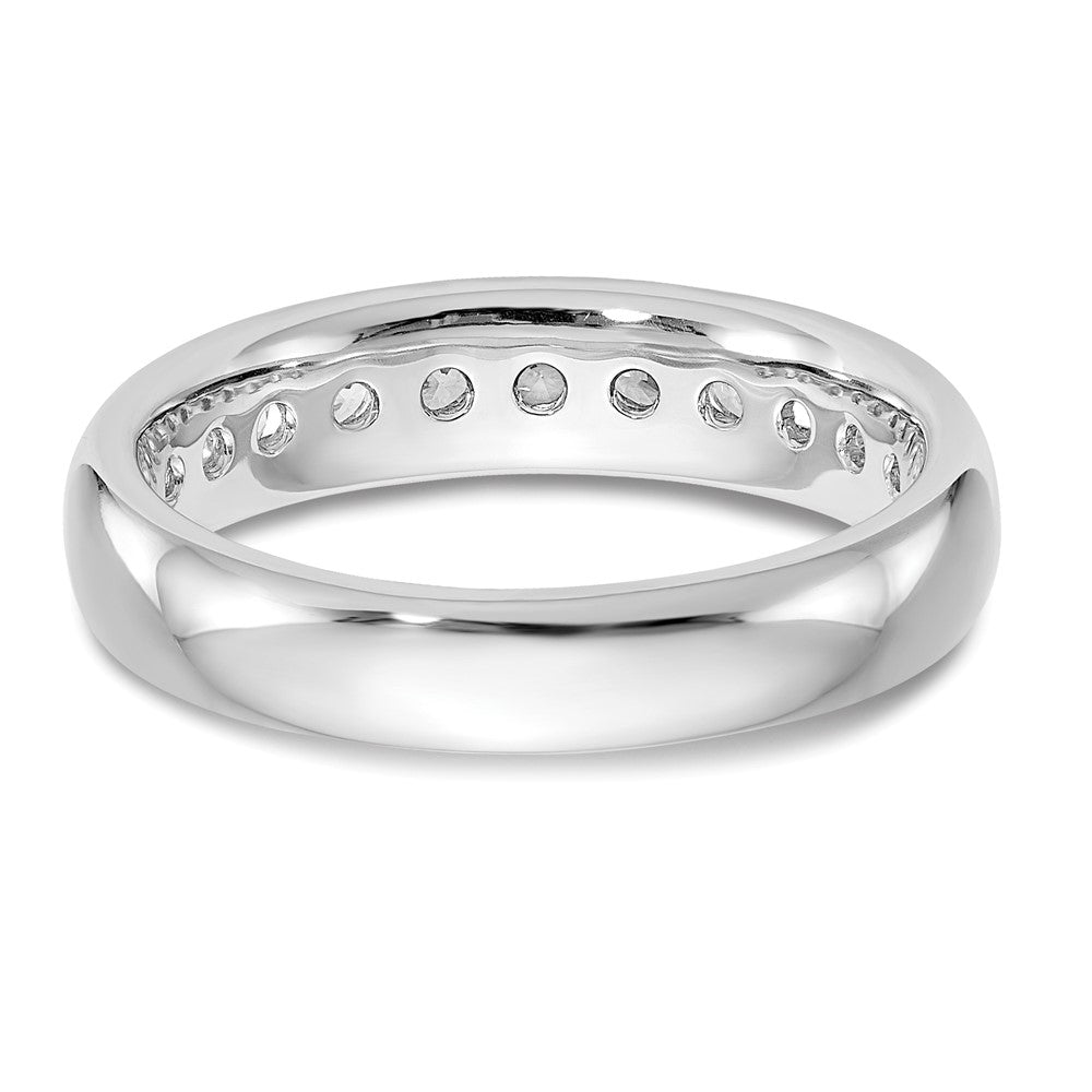 0.55ct. CZ Solid Real 14K White Gold 11-Stone Channel Wedding Band Ring