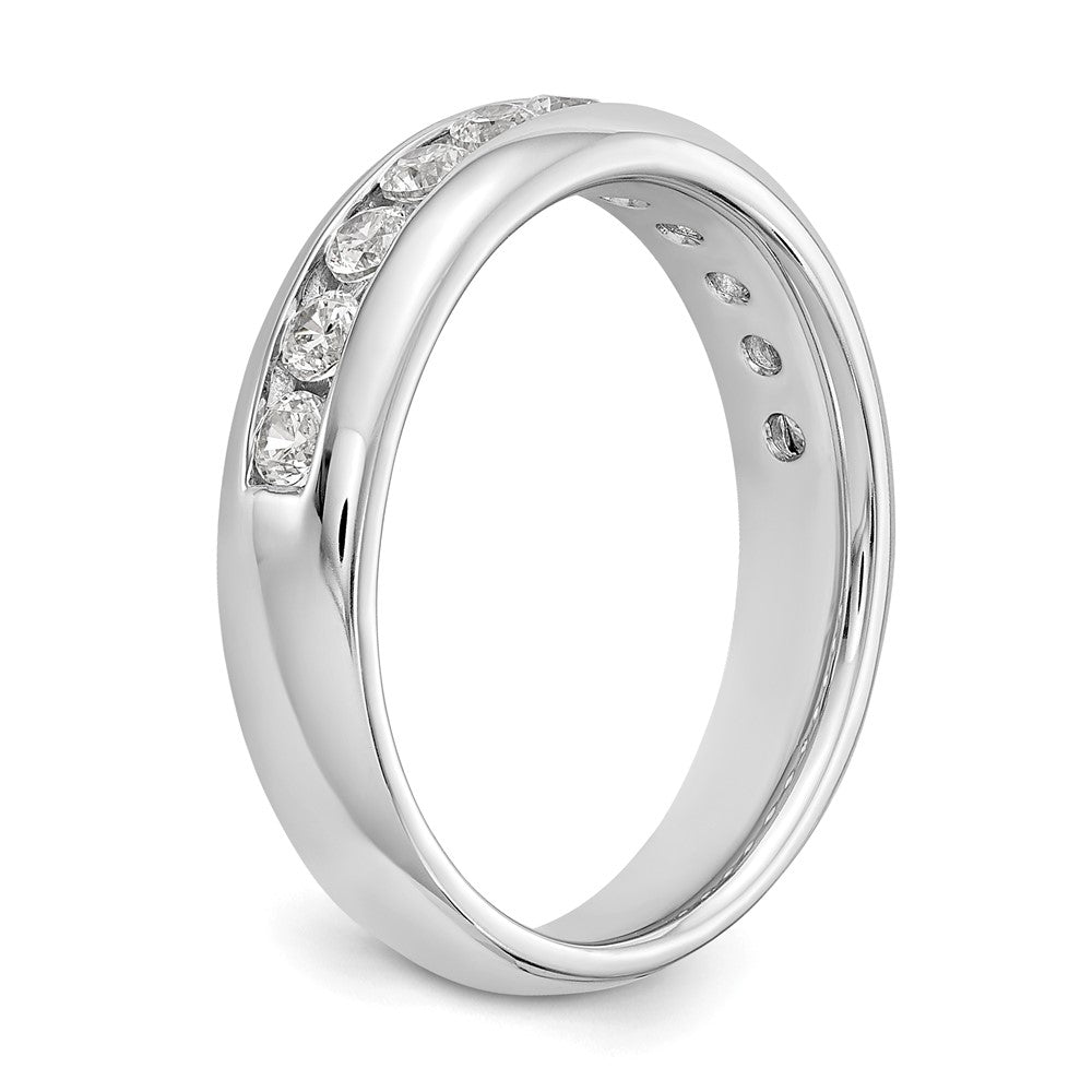 0.55ct. CZ Solid Real 14K White Gold 11-Stone Channel Wedding Band Ring