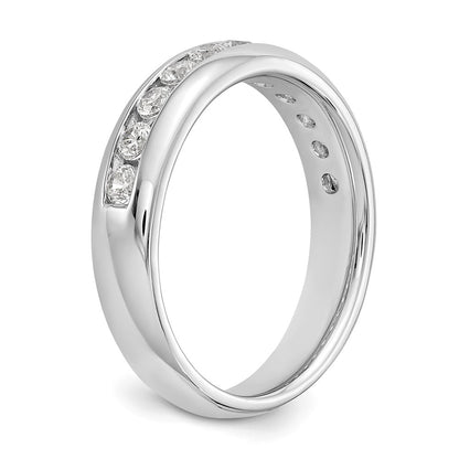 0.55ct. CZ Solid Real 14K White Gold 11-Stone Channel Wedding Band Ring