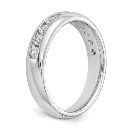 0.55ct. CZ Solid Real 14K White Gold 11-Stone Channel Wedding Band Ring