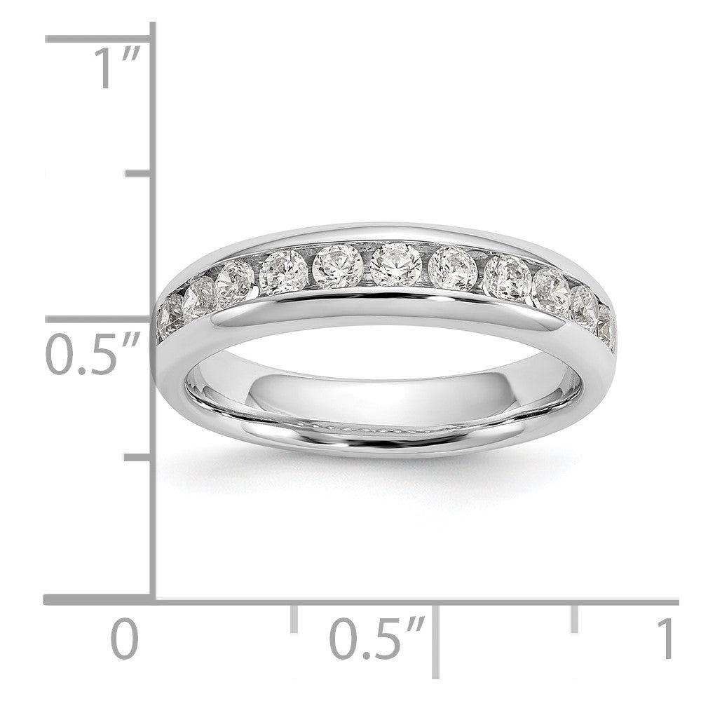 0.55ct. CZ Solid Real 14K White Gold 11-Stone Channel Wedding Band Ring