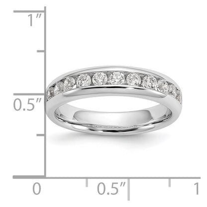 0.55ct. CZ Solid Real 14K White Gold 11-Stone Channel Wedding Band Ring