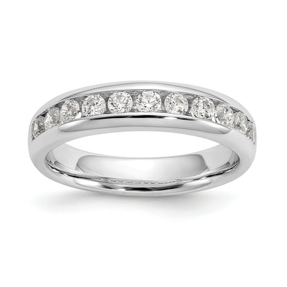 0.55ct. CZ Solid Real 14K White Gold 11-Stone Channel Wedding Band Ring