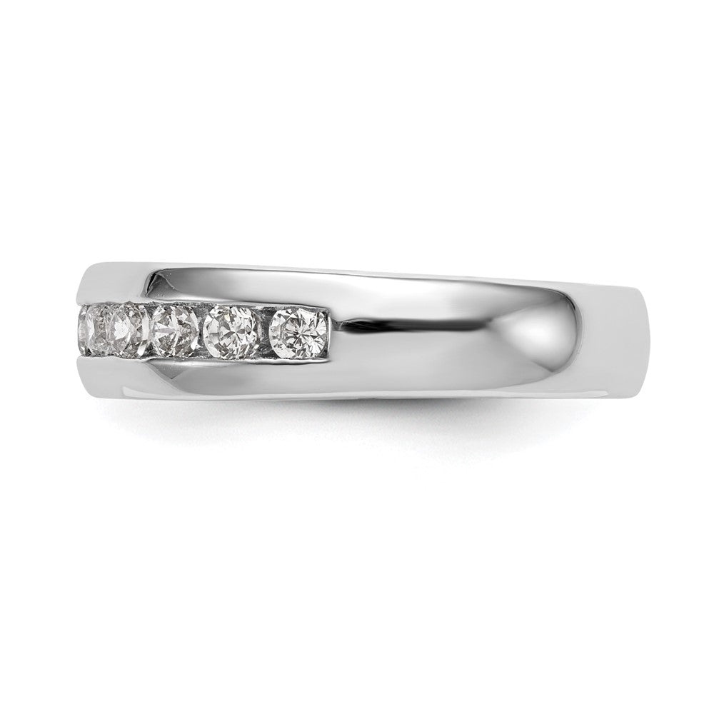 0.77ct. CZ Solid Real 14K White Gold 11-Stone Channel Wedding Band Ring