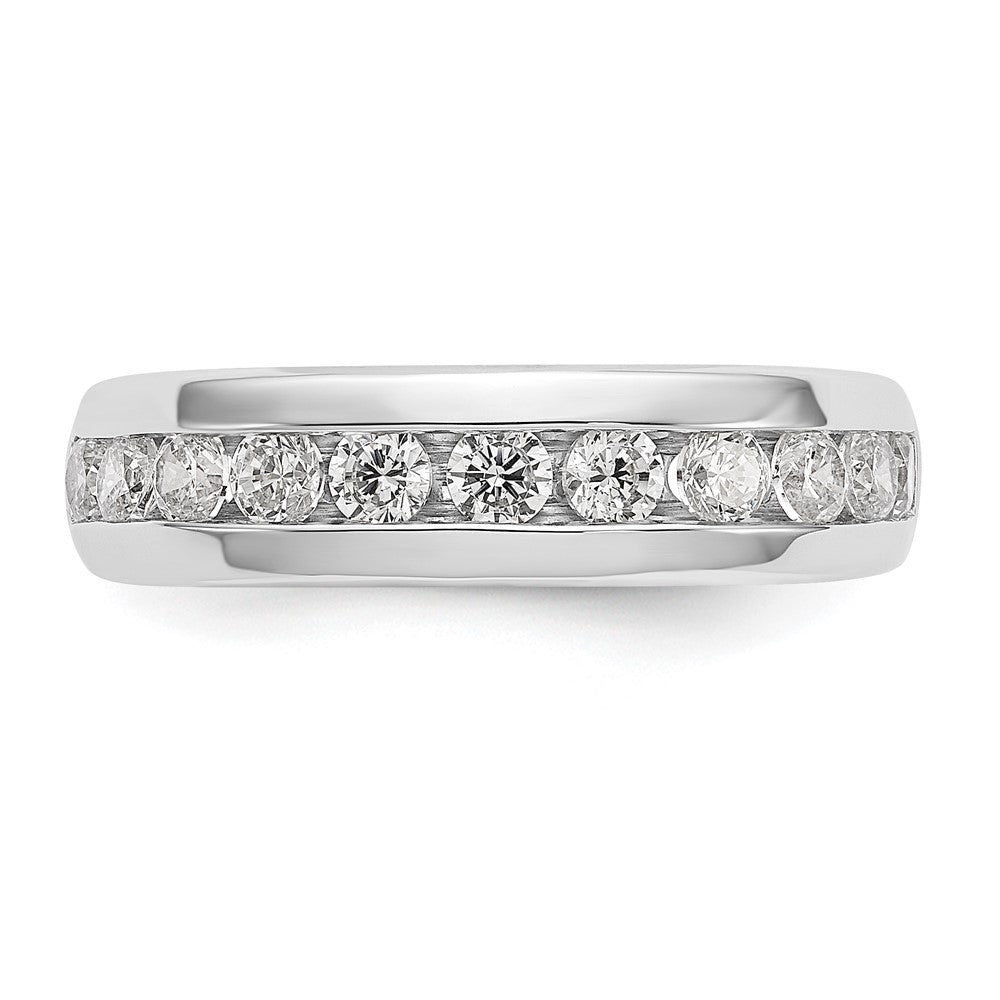 0.77ct. CZ Solid Real 14K White Gold 11-Stone Channel Wedding Band Ring