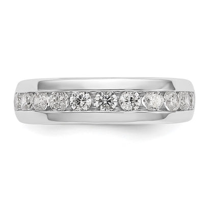 0.77ct. CZ Solid Real 14K White Gold 11-Stone Channel Wedding Band Ring