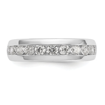 0.77ct. CZ Solid Real 14K White Gold 11-Stone Channel Wedding Band Ring