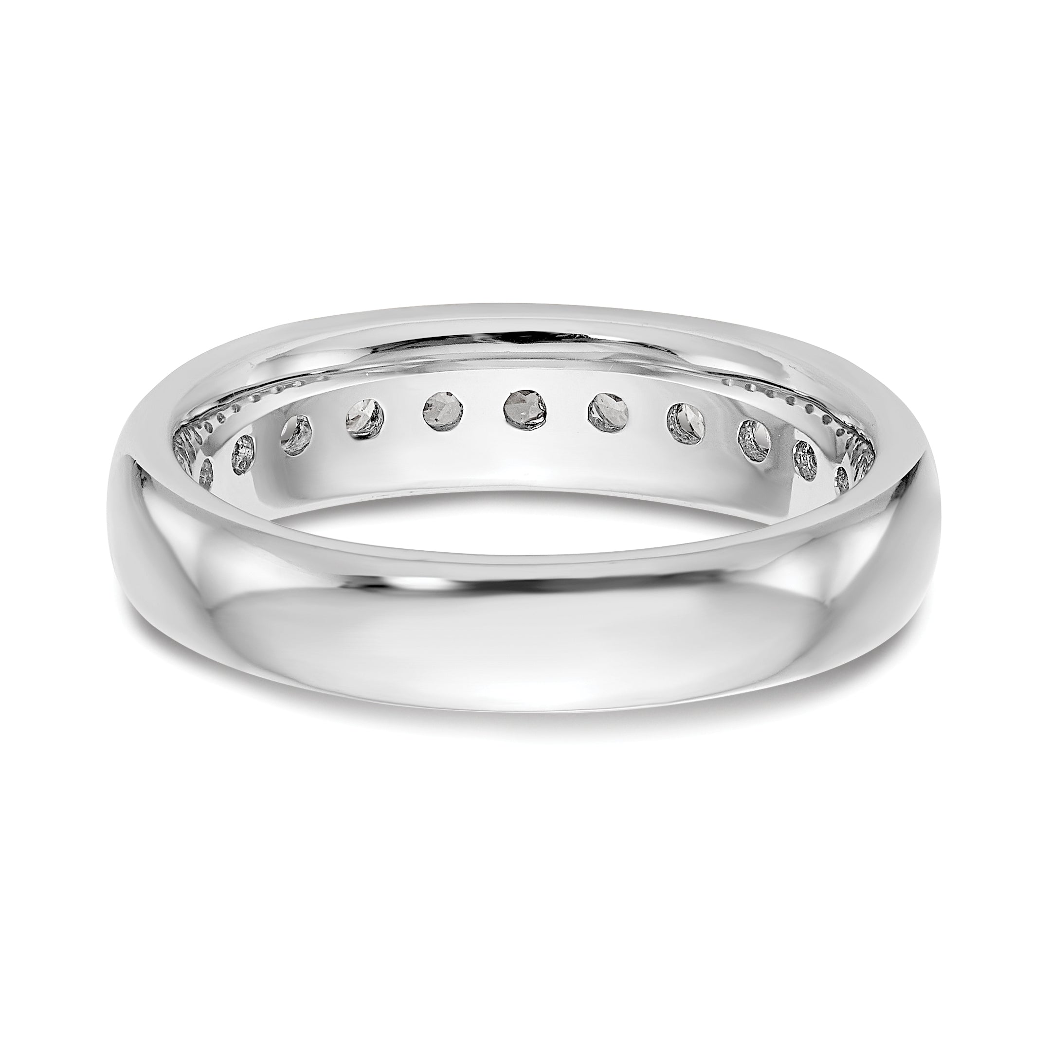 0.77ct. CZ Solid Real 14K White Gold 11-Stone Channel Wedding Band Ring