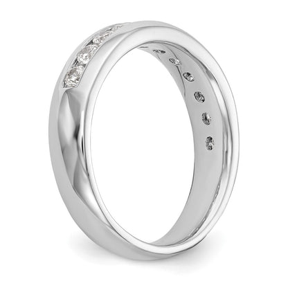 0.77ct. CZ Solid Real 14K White Gold 11-Stone Channel Wedding Band Ring
