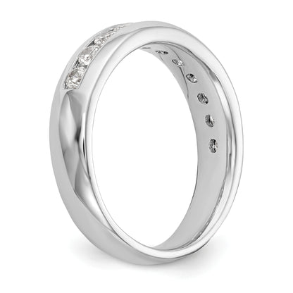 0.77ct. CZ Solid Real 14K White Gold 11-Stone Channel Wedding Band Ring
