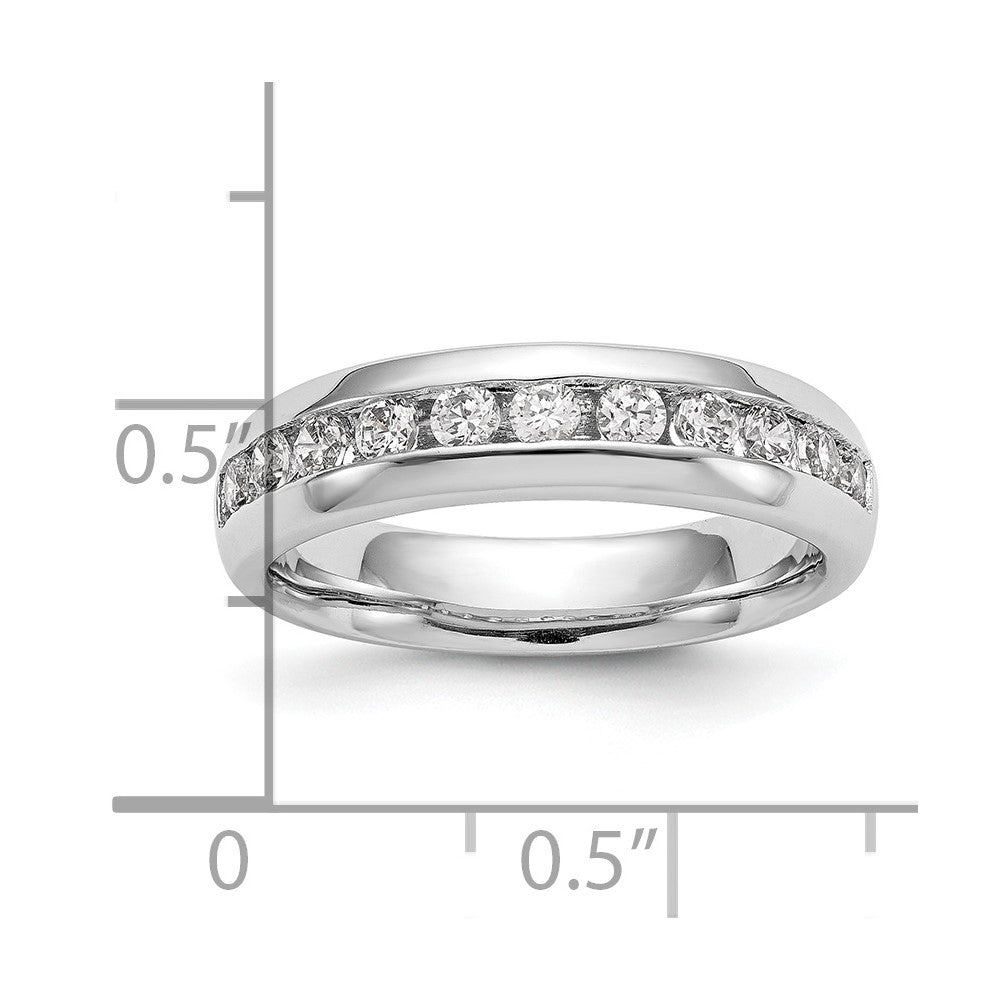 0.77ct. CZ Solid Real 14K White Gold 11-Stone Channel Wedding Band Ring