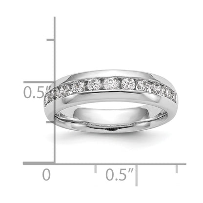 0.77ct. CZ Solid Real 14K White Gold 11-Stone Channel Wedding Band Ring