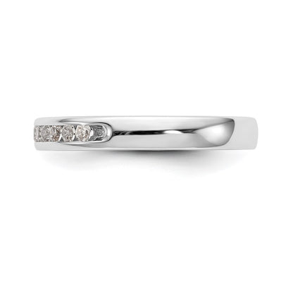 0.22ct. CZ Solid Real 14K White Gold 11-Stone A4 Channel Wedding Band Ring