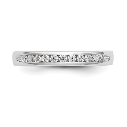 14K White Gold 11-Stone Real Diamond Channel Band