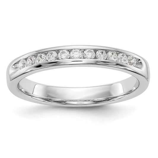0.22ct. CZ Solid Real 14K White Gold 11-Stone Channel Wedding Band Ring
