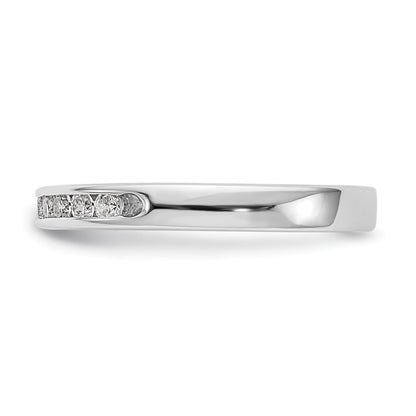 14K White Gold 11-Stone Real Diamond Channel Band