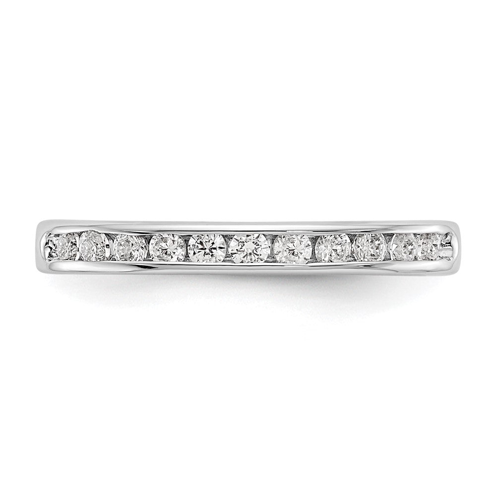 14k White Gold 11-Stone 1/3 carat Round Diamond Complete Channel Band