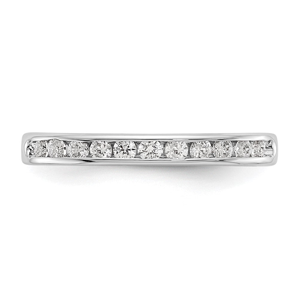 14K White Gold 11-Stone Real Diamond Channel Band