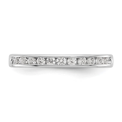 14K White Gold 11-Stone Real Diamond Channel Band