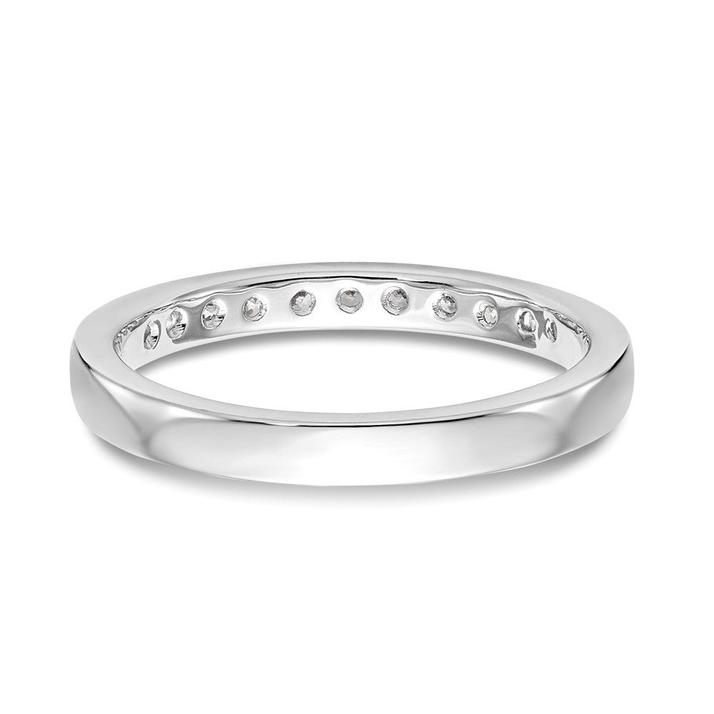 14K White Gold 11-Stone Real Diamond Channel Band