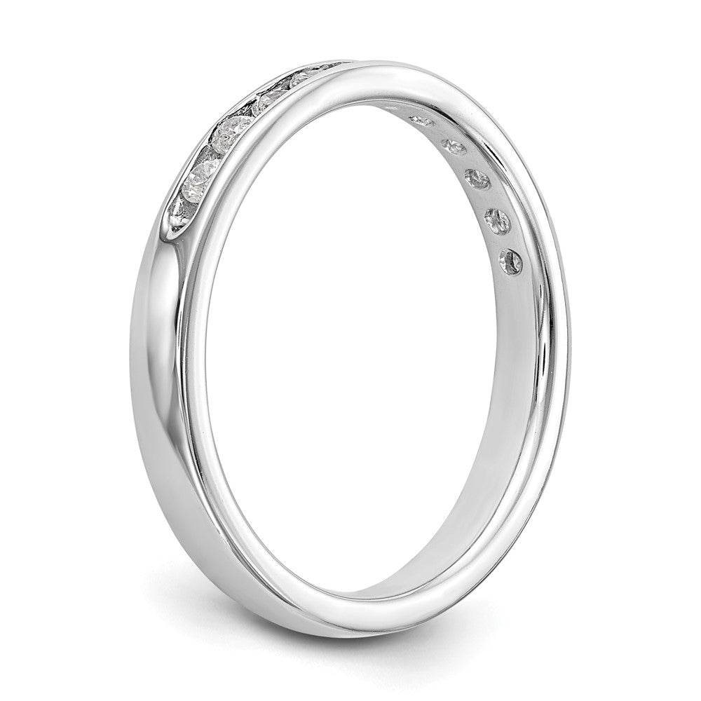14K White Gold 11-Stone Real Diamond Channel Band