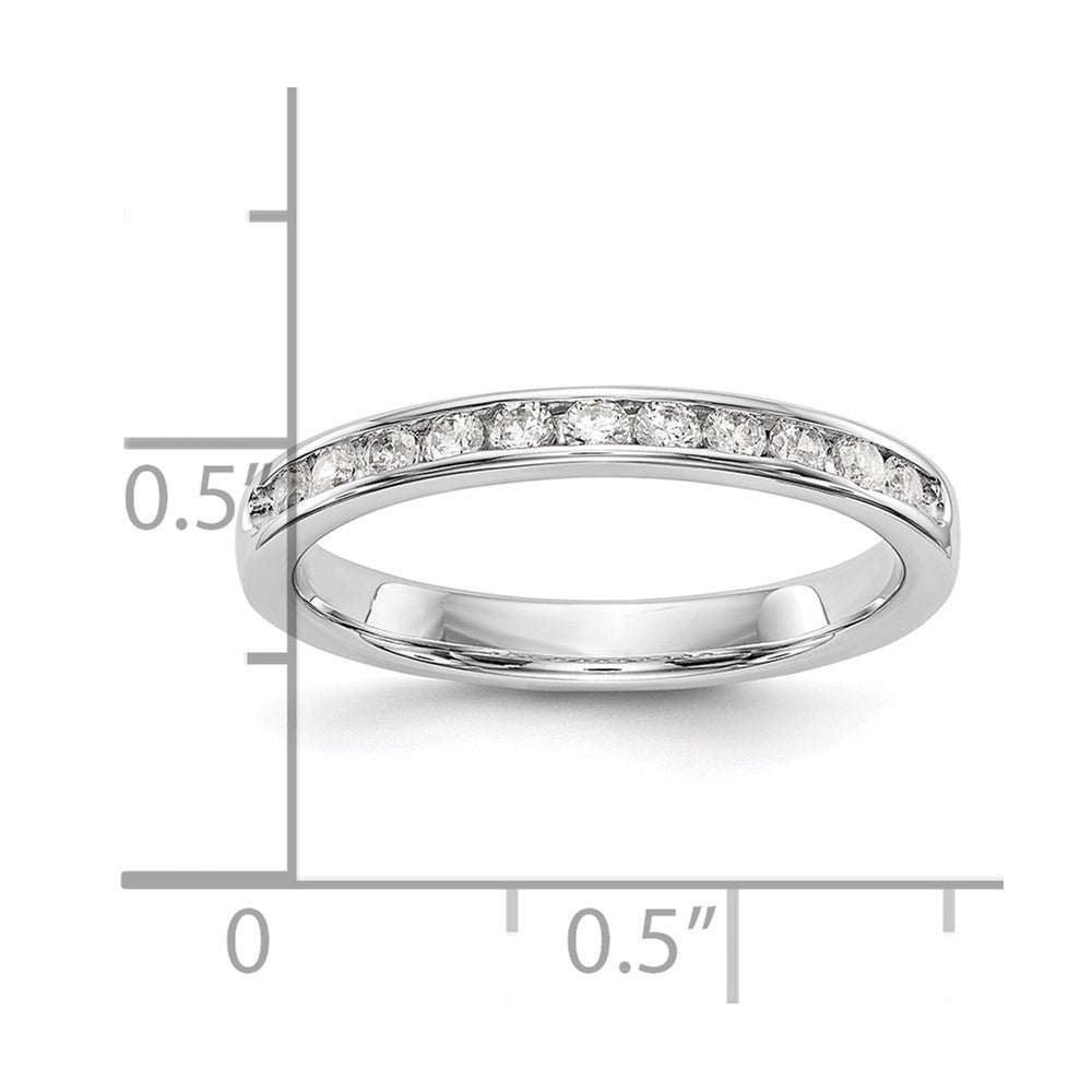 14K White Gold 11-Stone Real Diamond Channel Band