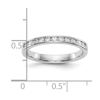 14K White Gold 11-Stone Real Diamond Channel Band