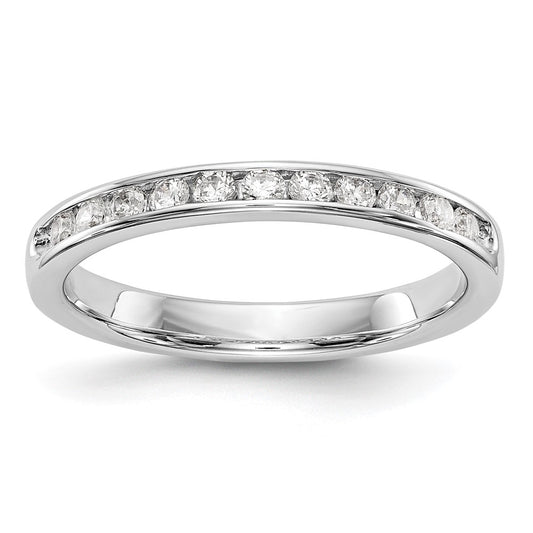 0.31ct. CZ Solid Real 14K White Gold 11-Stone Channel Wedding Band Ring